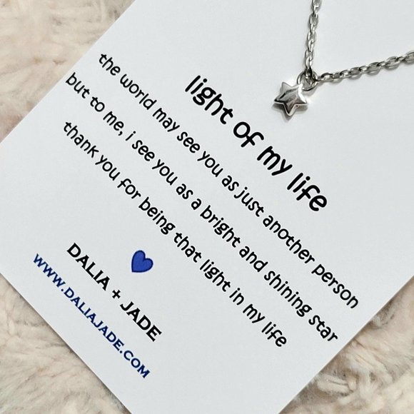Silver Star Necklace with Light of My Life Card - Picture 1 of 6